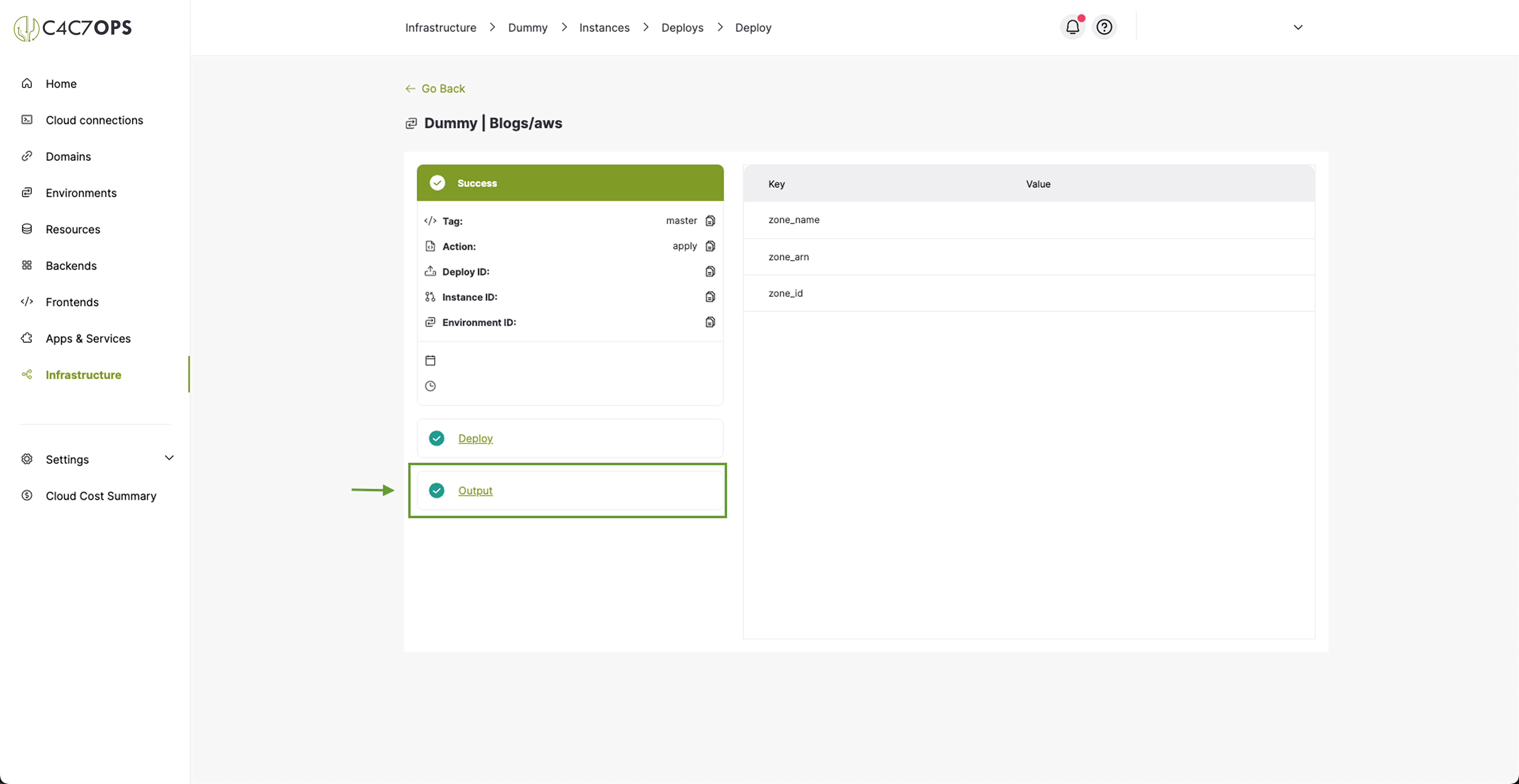 C4C7OPS infrastructure project instance deploy
