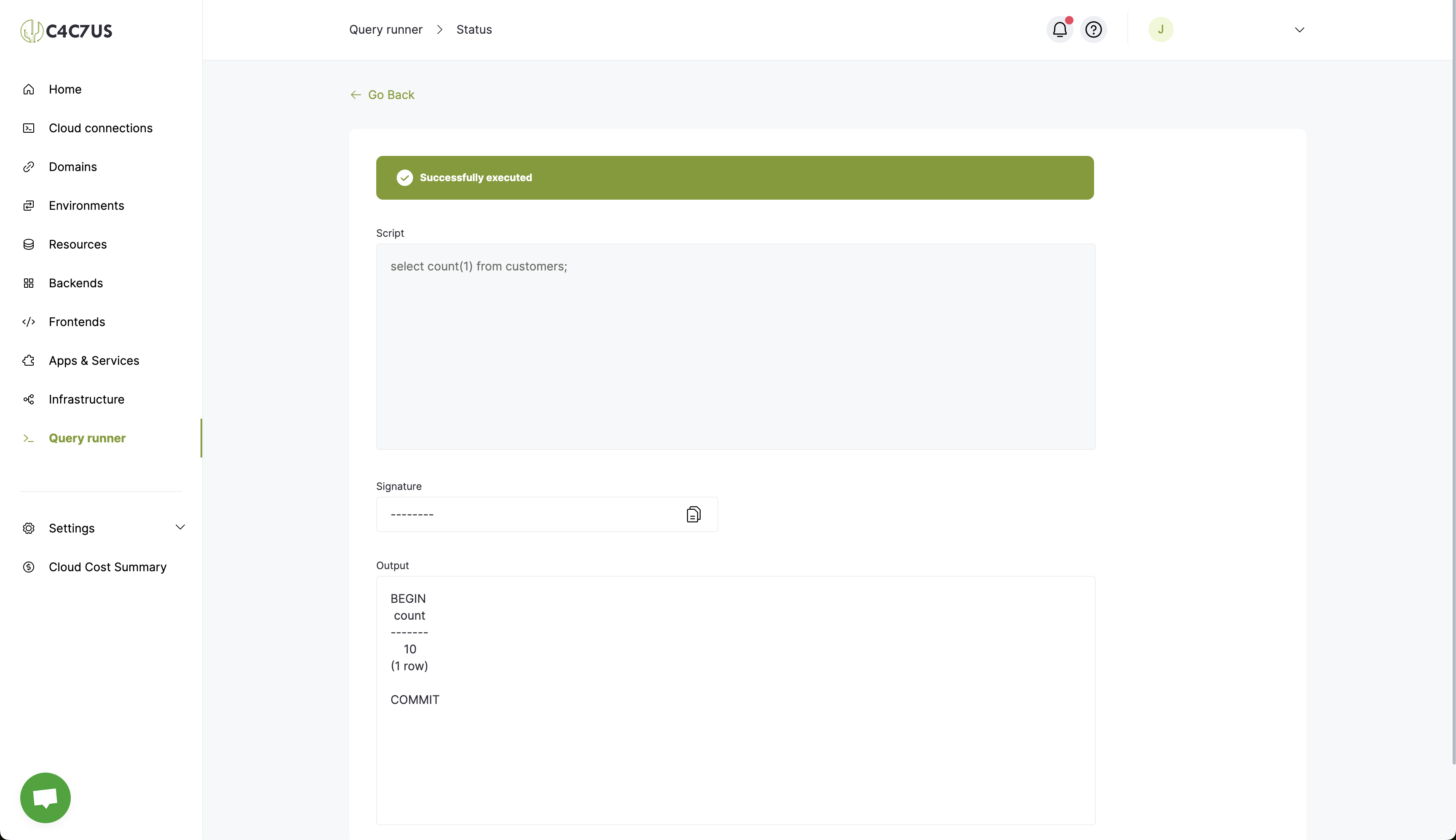 C4C7OPS query runner