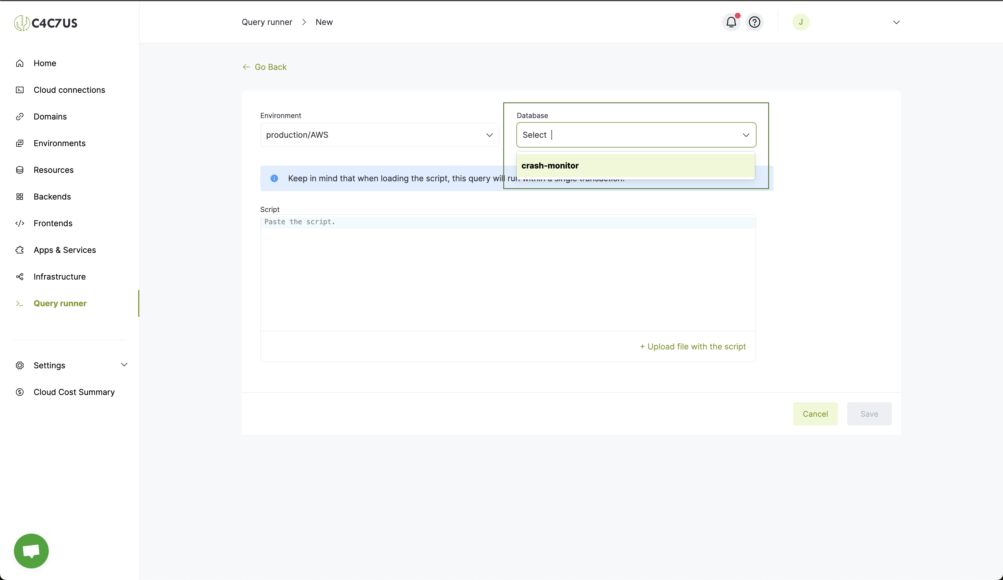 C4C7OPS query runner