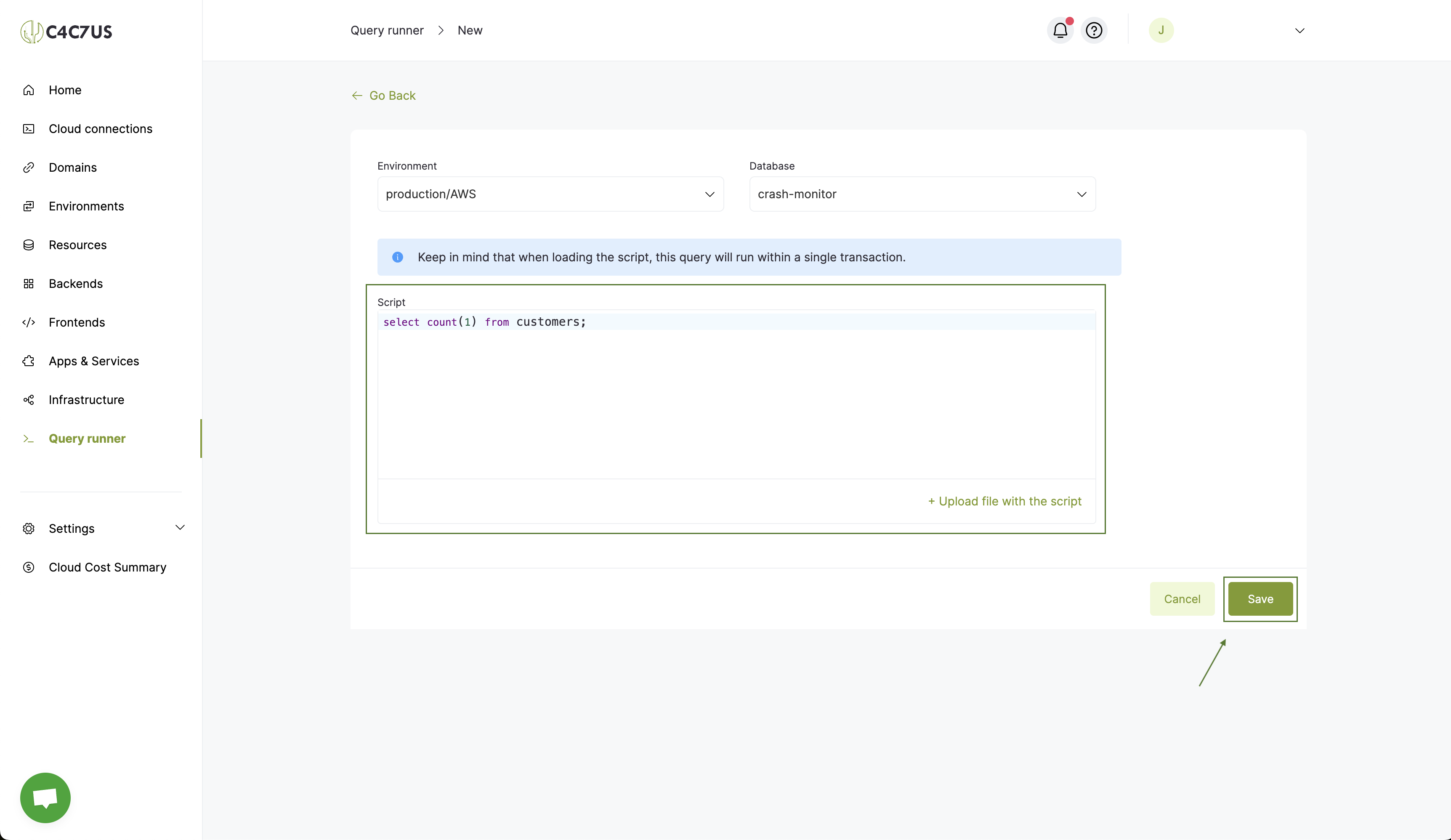 C4C7OPS query runner