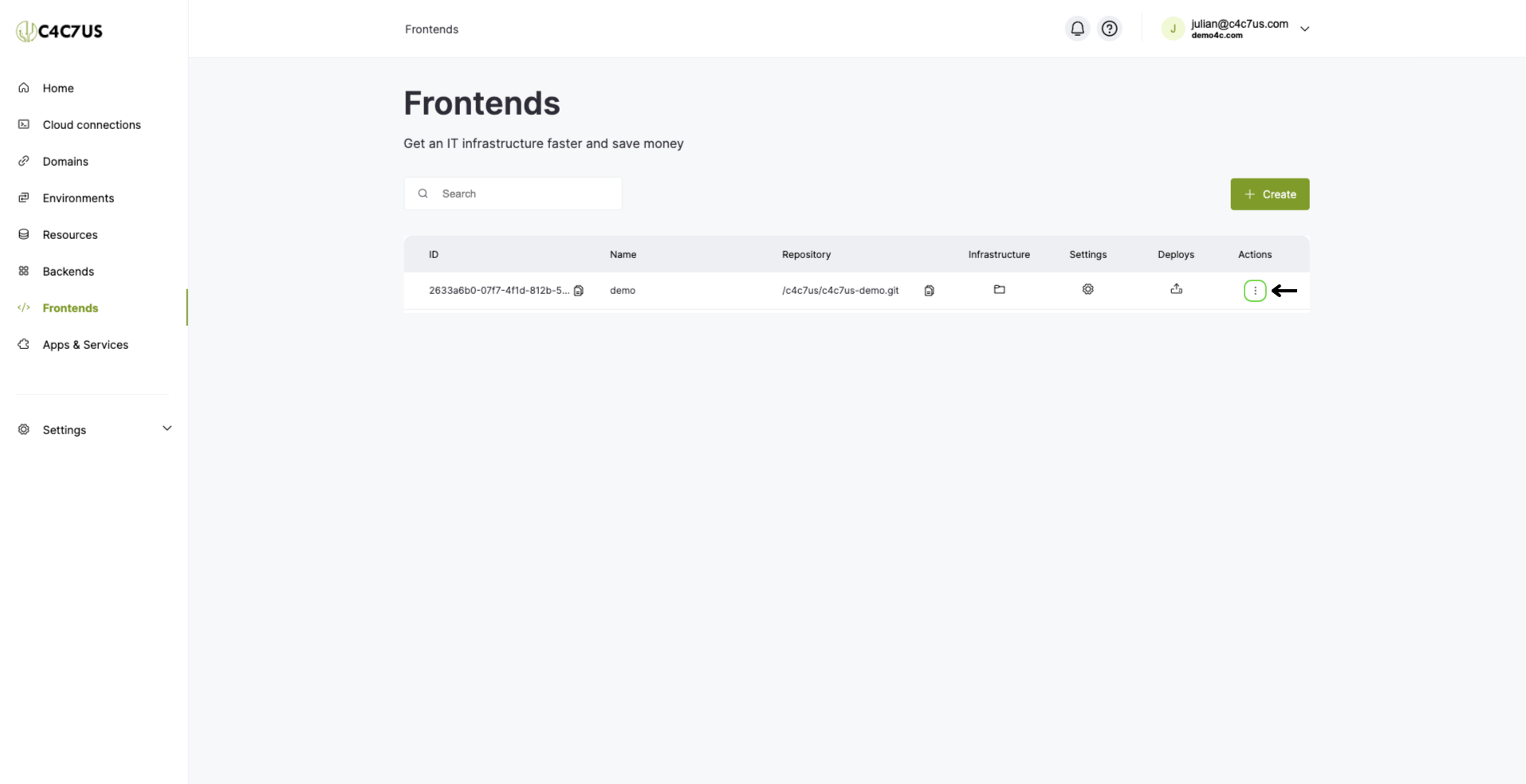 C4C7OPS frontends console