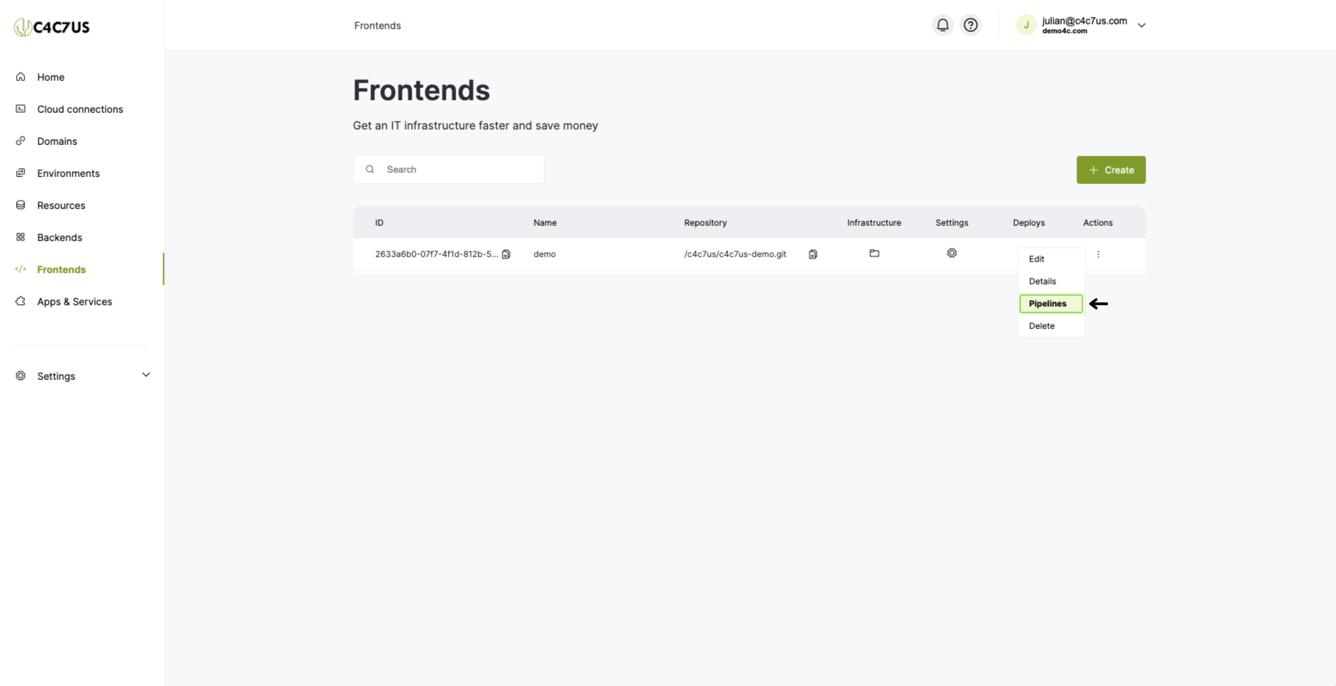 C4C7OPS frontends console