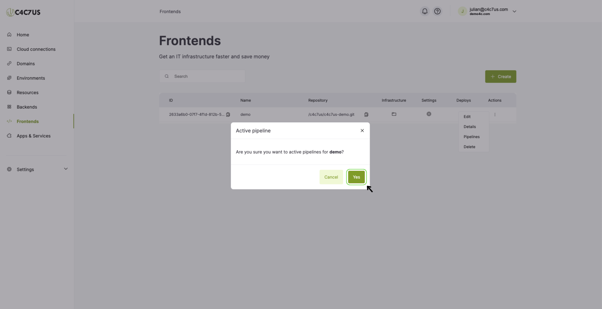 C4C7OPS frontends console
