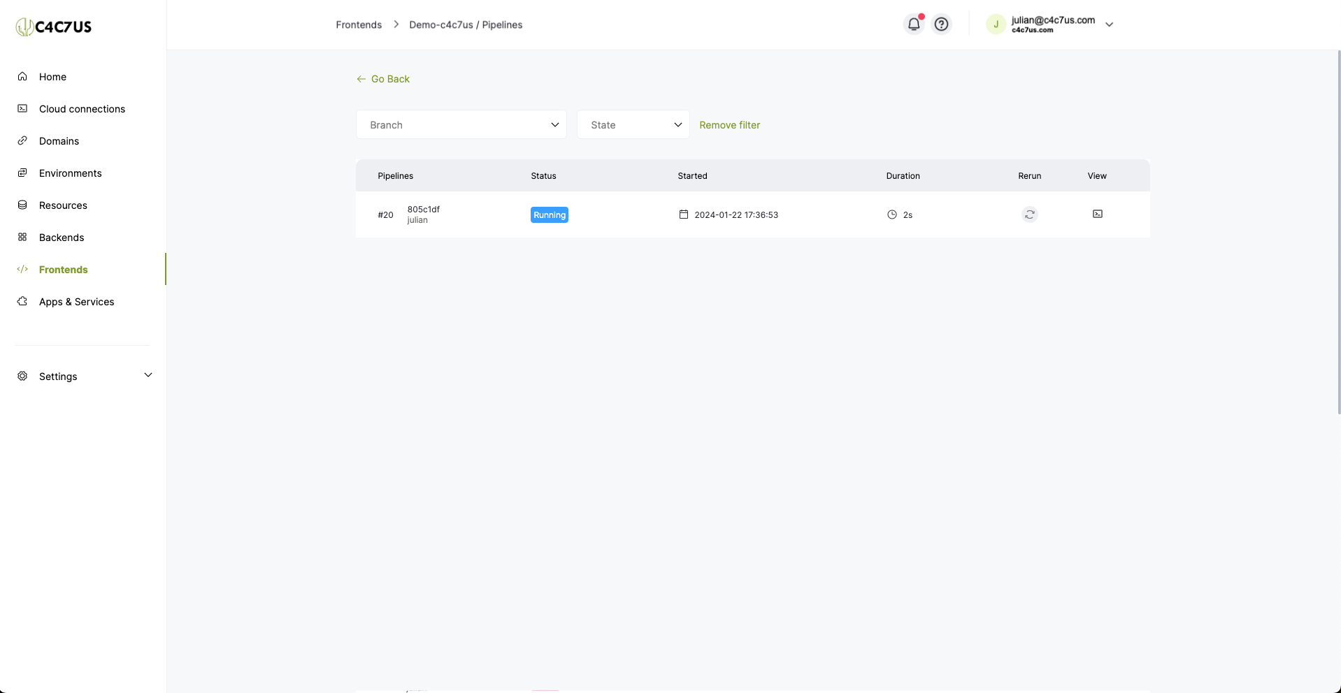 C4C7OPS frontends console