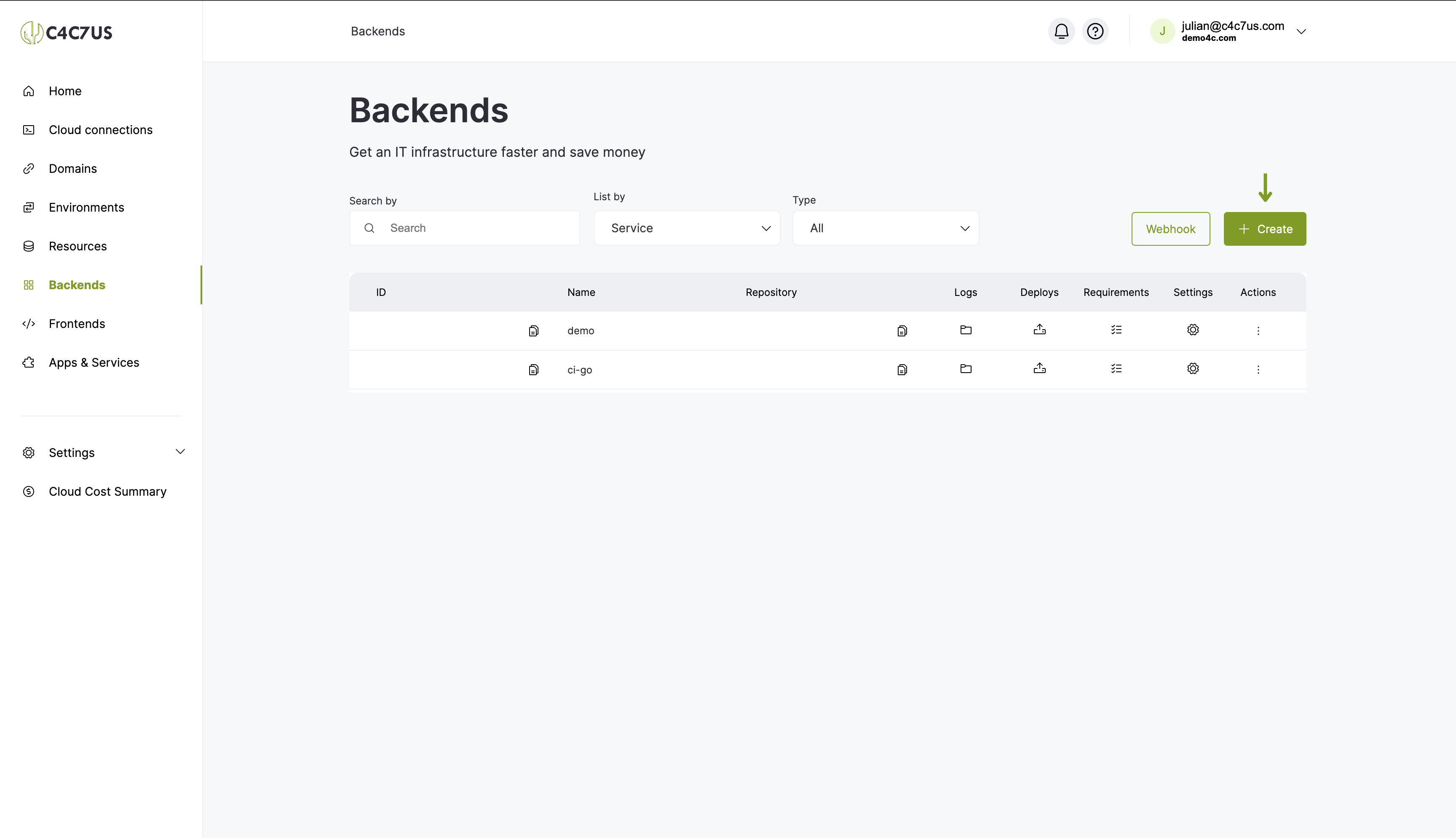 C4C7OPS backends