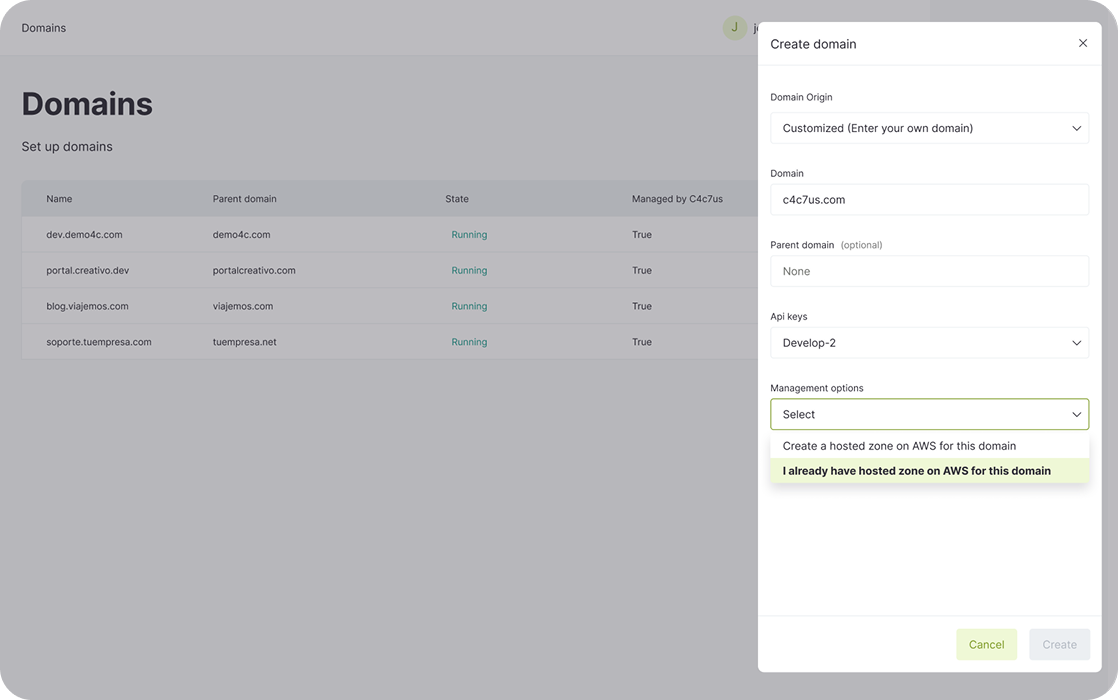 Domains and certificates