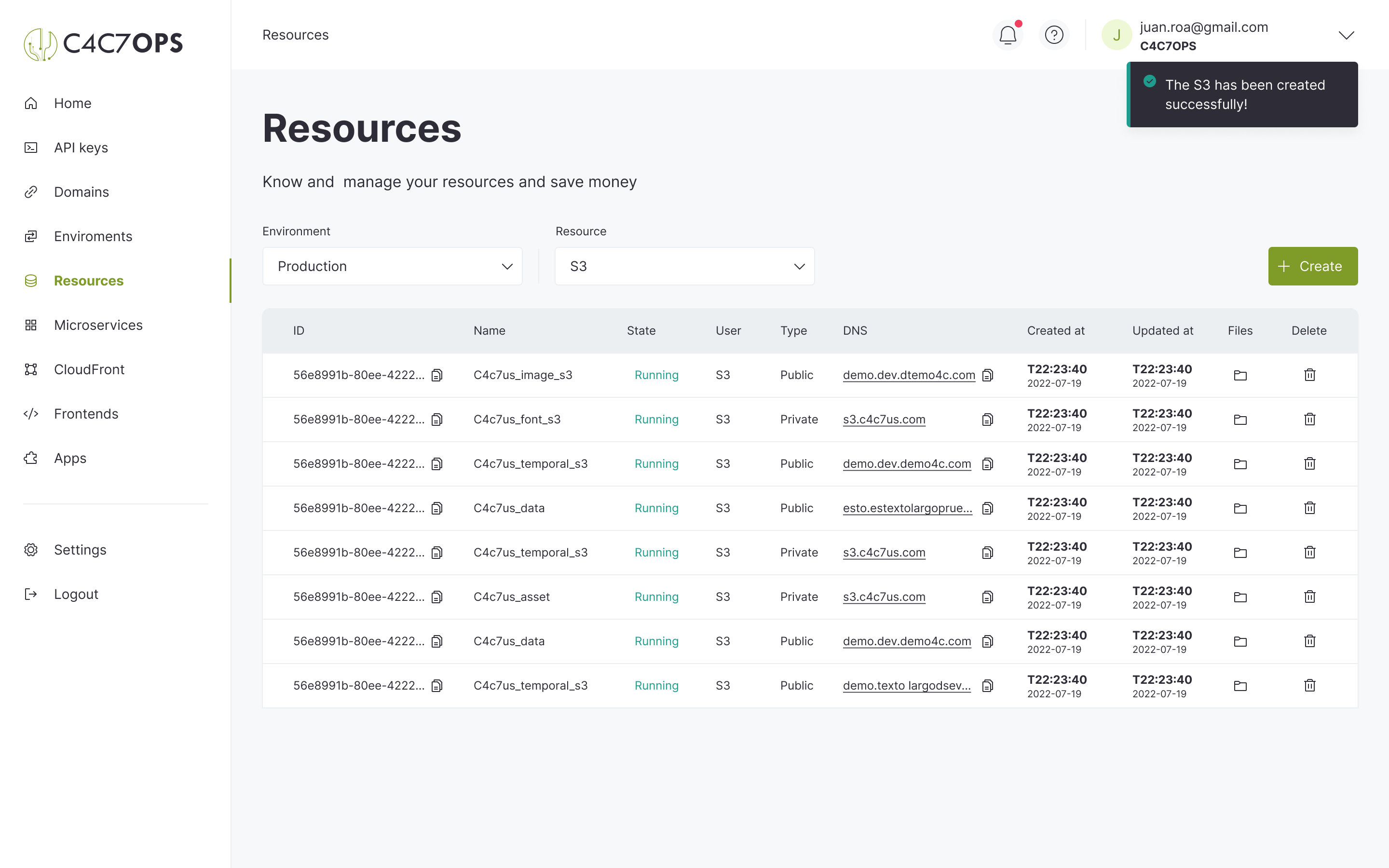 Cloud resources