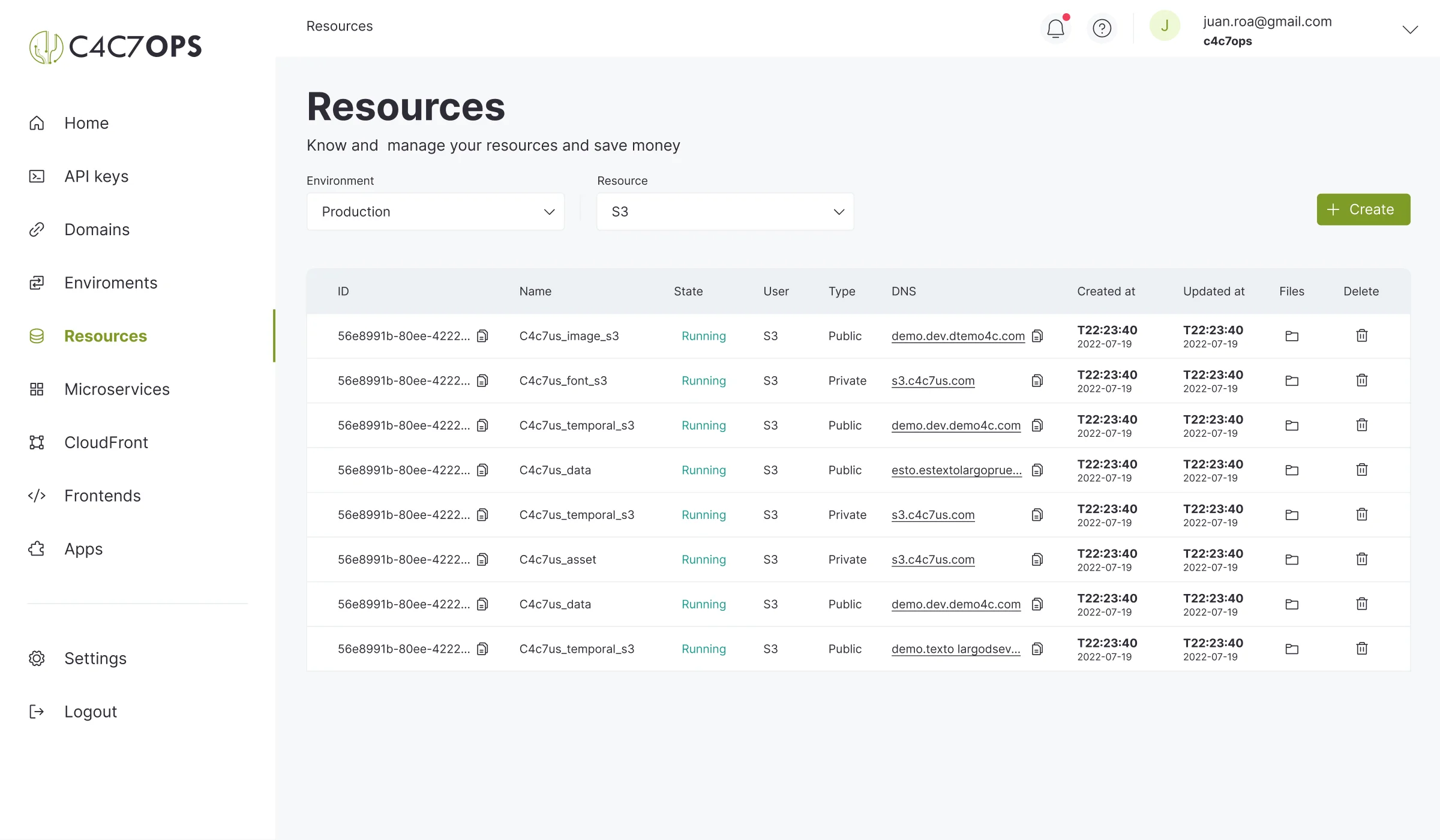 Cloud resources